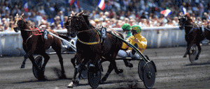 Uhlan du Val med Cedric Megissier var først over mål i Prix Rene Ballire, men blev diskvalifiecer for urent trav. Det kostede 90.000 Euro i præmie. Foto Gerard Forni