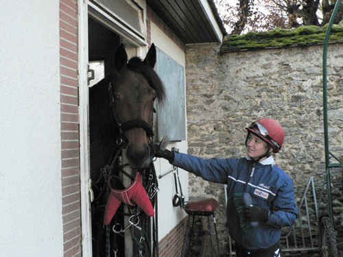 Michelle Mønster . her med en af sine favoritheste, Thunderbolt.